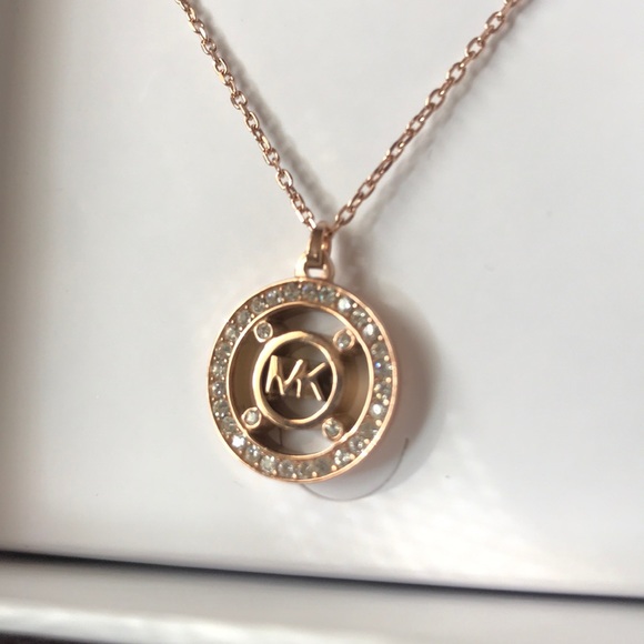 MICHAEL KORS Rose Gold TonePendant Charm NECKLACE - Picture 2 of 7